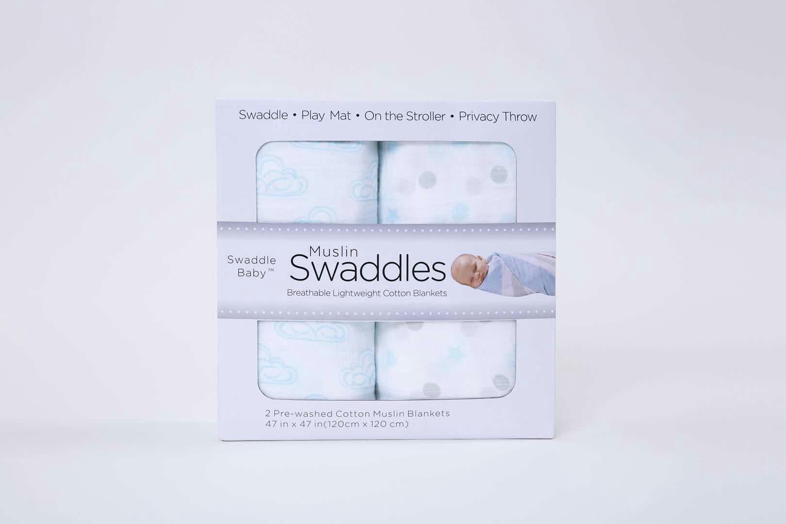 Earth Bebe 2-Piece Bamboo Swaddle Blankets